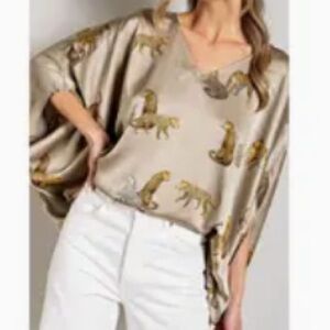 Eesome Animal Print Top in Tan and Black